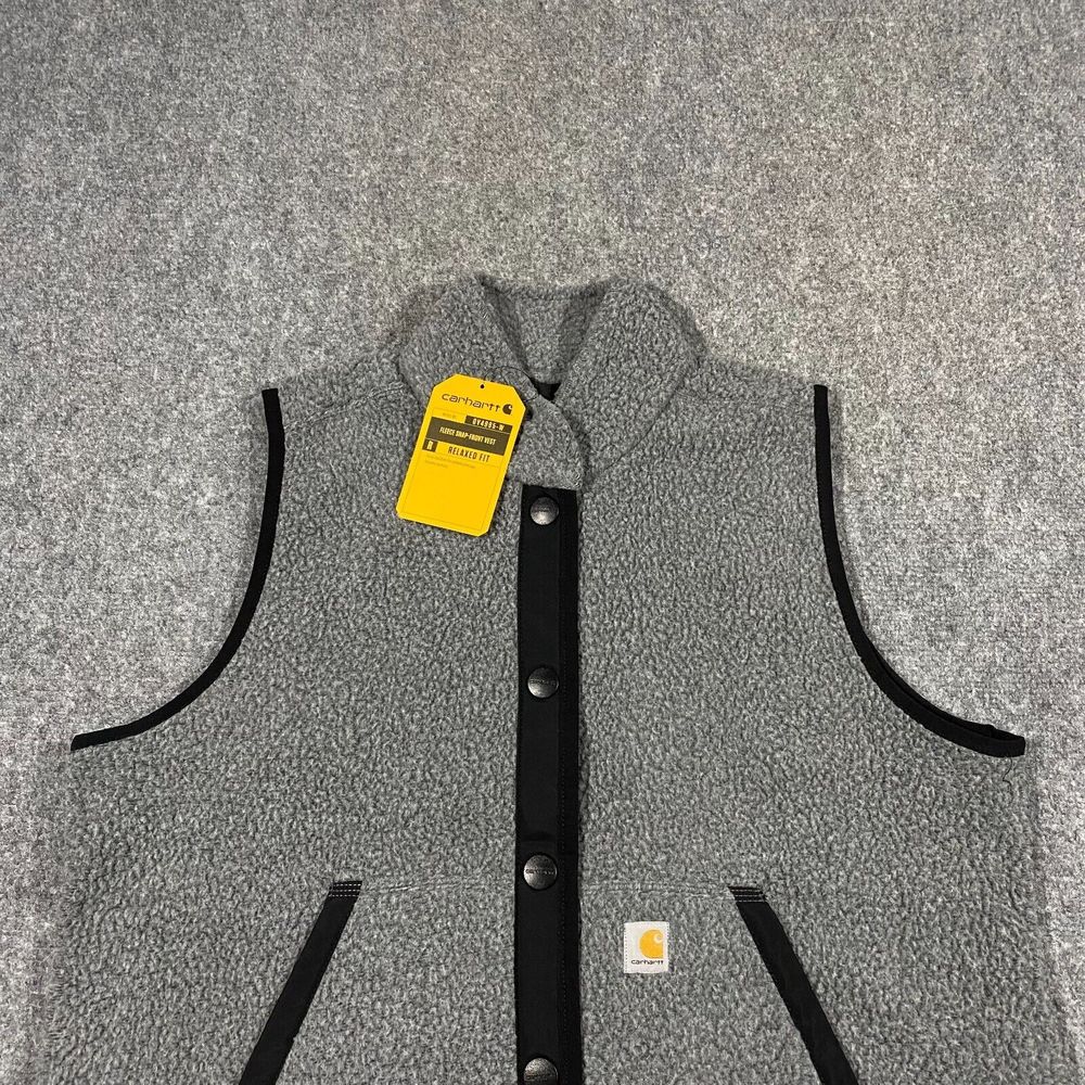 Carhartt Sherpa Fleece Snap Front Vest Womens 2X Plus Relaxed Fit Gray NWT - Picture 6 of 16